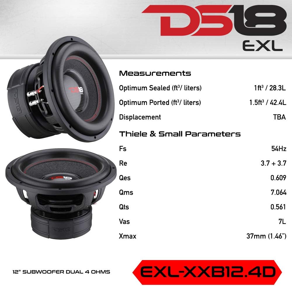 15" Subwoofer, 4,000 Max Power, 2,000 RMS Power, Dual Voice Coil 2+2 Ohm Impedance L489562