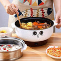 4-In-1 Electric Stainless Steel Non-Stick Hot Pot Cooker 2.3L Portable Skillet Grill Pan P520
