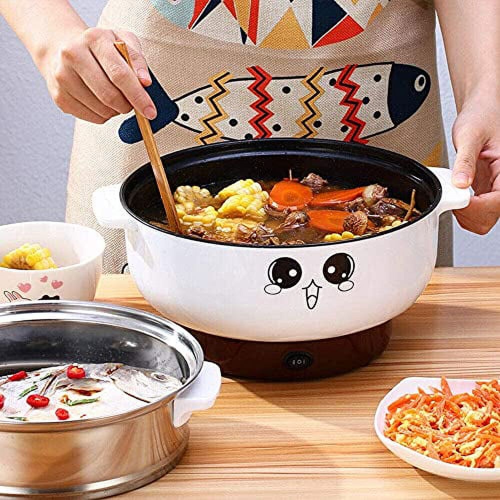 4-In-1 Electric Stainless Steel Non-Stick Hot Pot Cooker 2.3L Portable Skillet Grill Pan P520