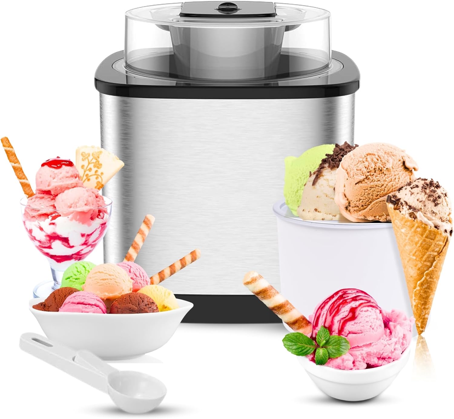 2-Qt Soft Serve Ice Cream Machine with Ice Cream Scooper J37356