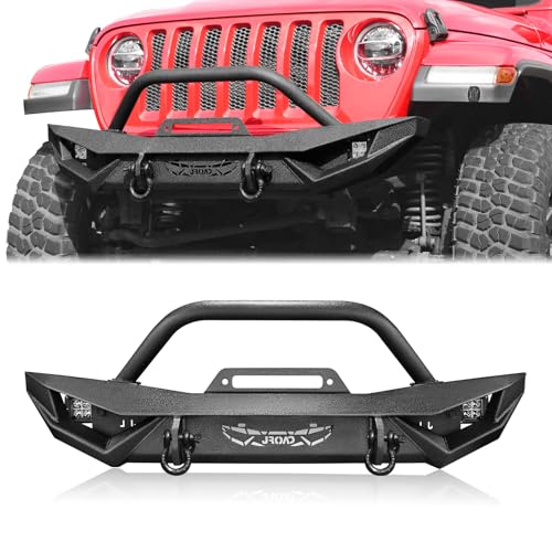 Front Bumper with LED Lights, 2 x D-Rings, Winch Plate U257456