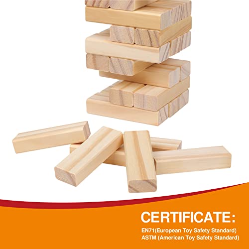 54pcs Wooden Tumbling Tower Game with Carry Case J342946