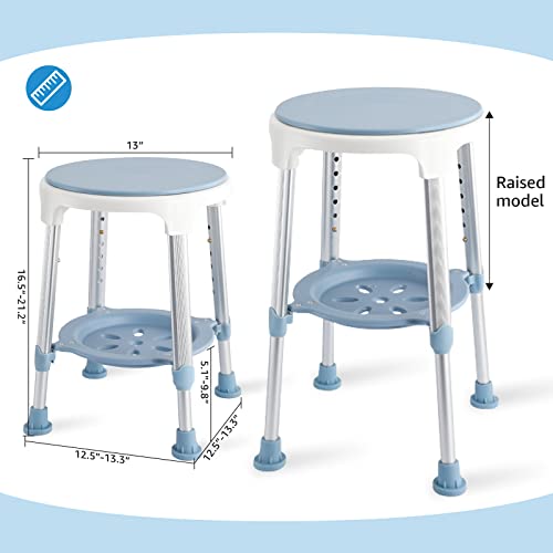 Adjustable Round Shower Seat with 5 Adjustable Heights 19''-21'' Load 350LB R4008