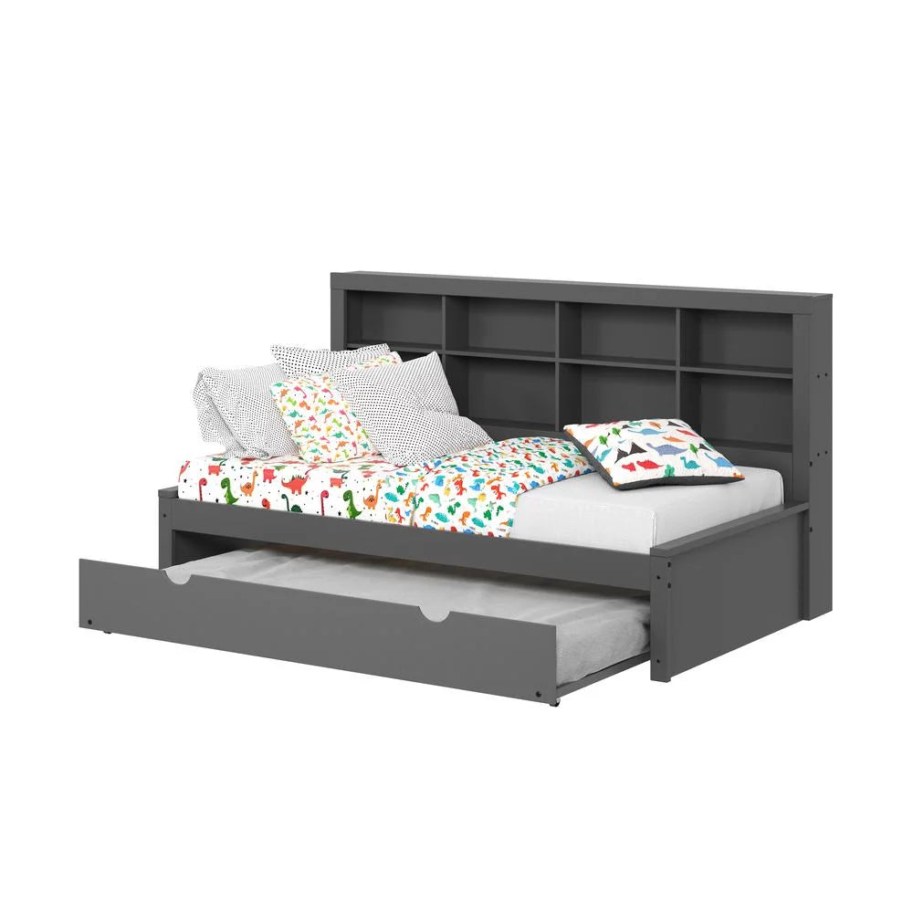 Dark Grey Twin Bookcase Day Bed E559677