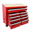 Black 9-Drawer Rolling Tool Chest with Wood Top Q91470