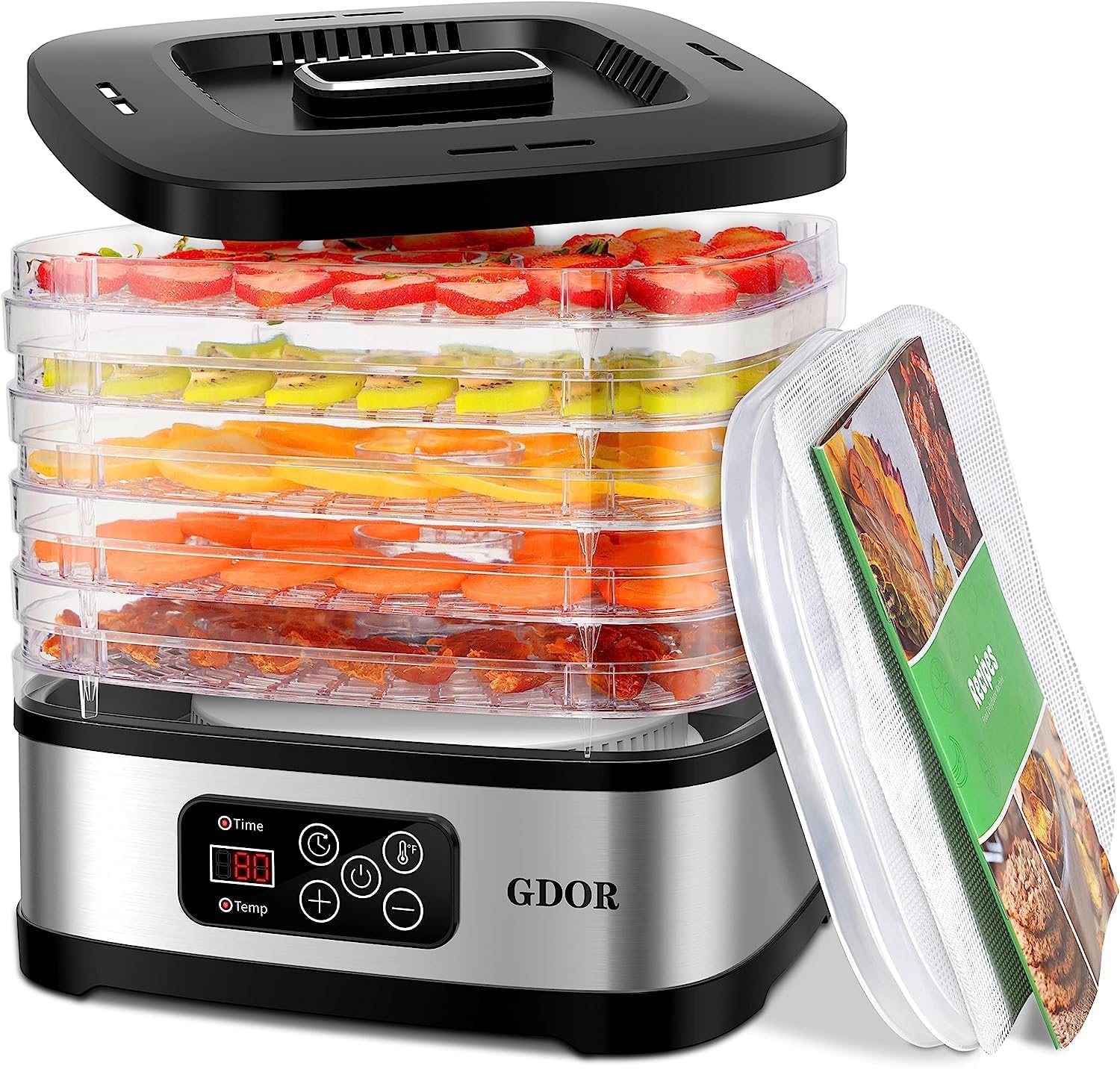 5-Tray Food Dehydrator with Adjustable Temperature & 72H Timer A471