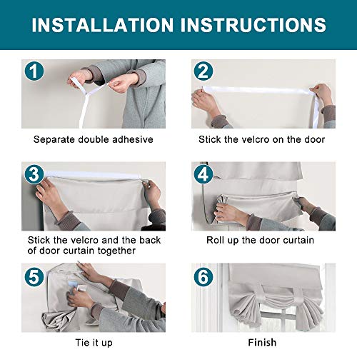 Cream Blackout Door Curtain 2 Panel W26 x L68 Z4548