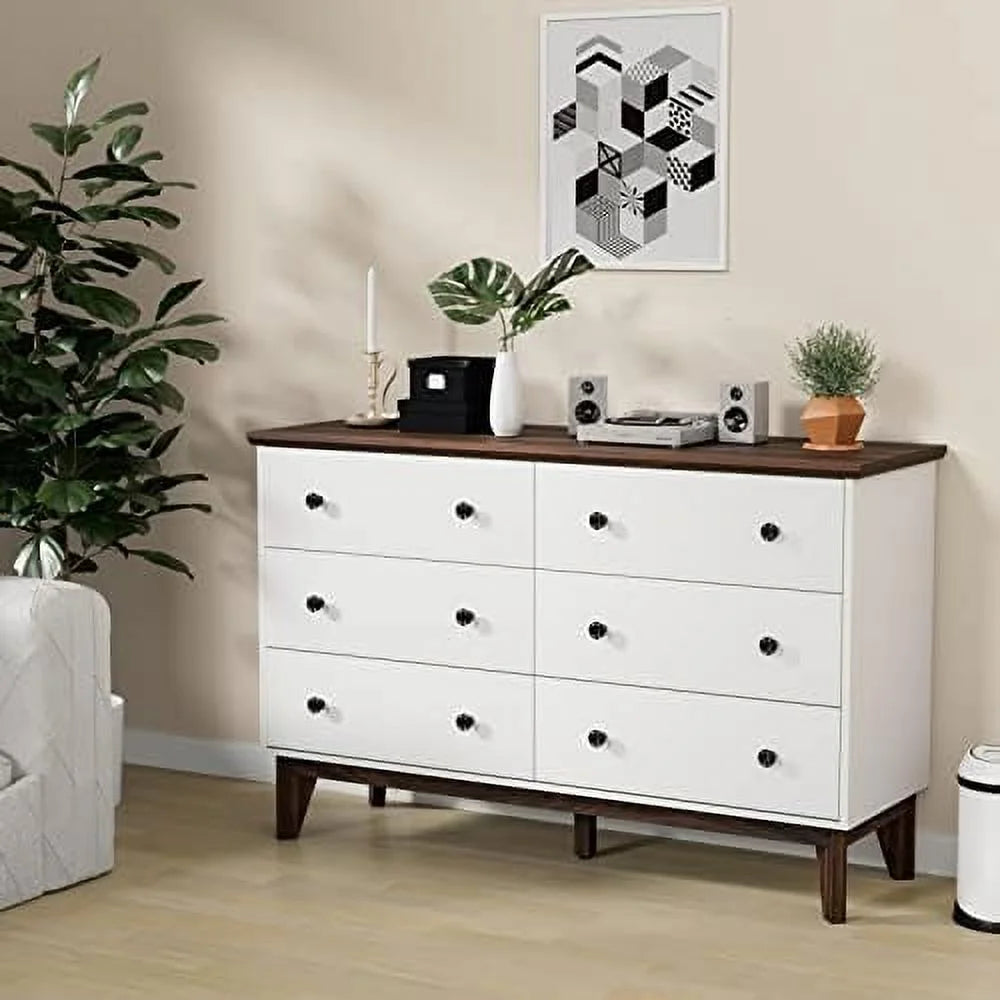 Black 6 Drawer Wood Dresser X515570