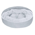 Plush Linen Hooded Donut Pet Bed C2006