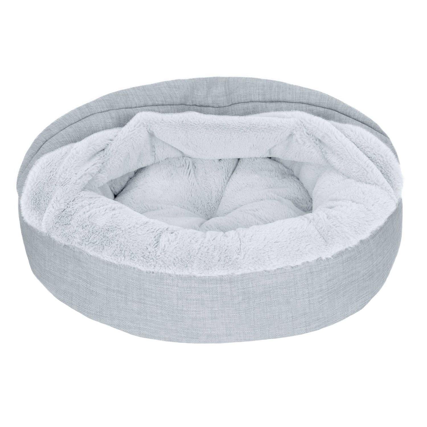 Plush Linen Hooded Donut Pet Bed C2006