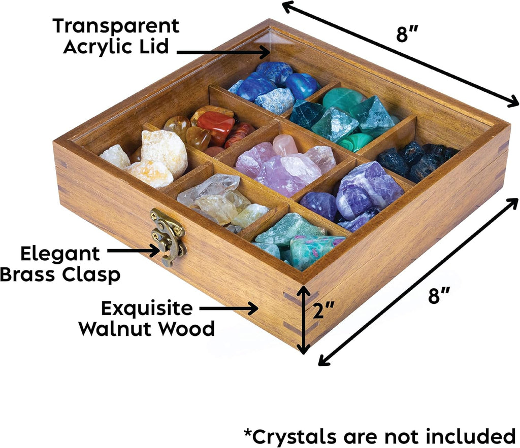 9 Grid Crystal Display Case with Acrylic Lid L81701