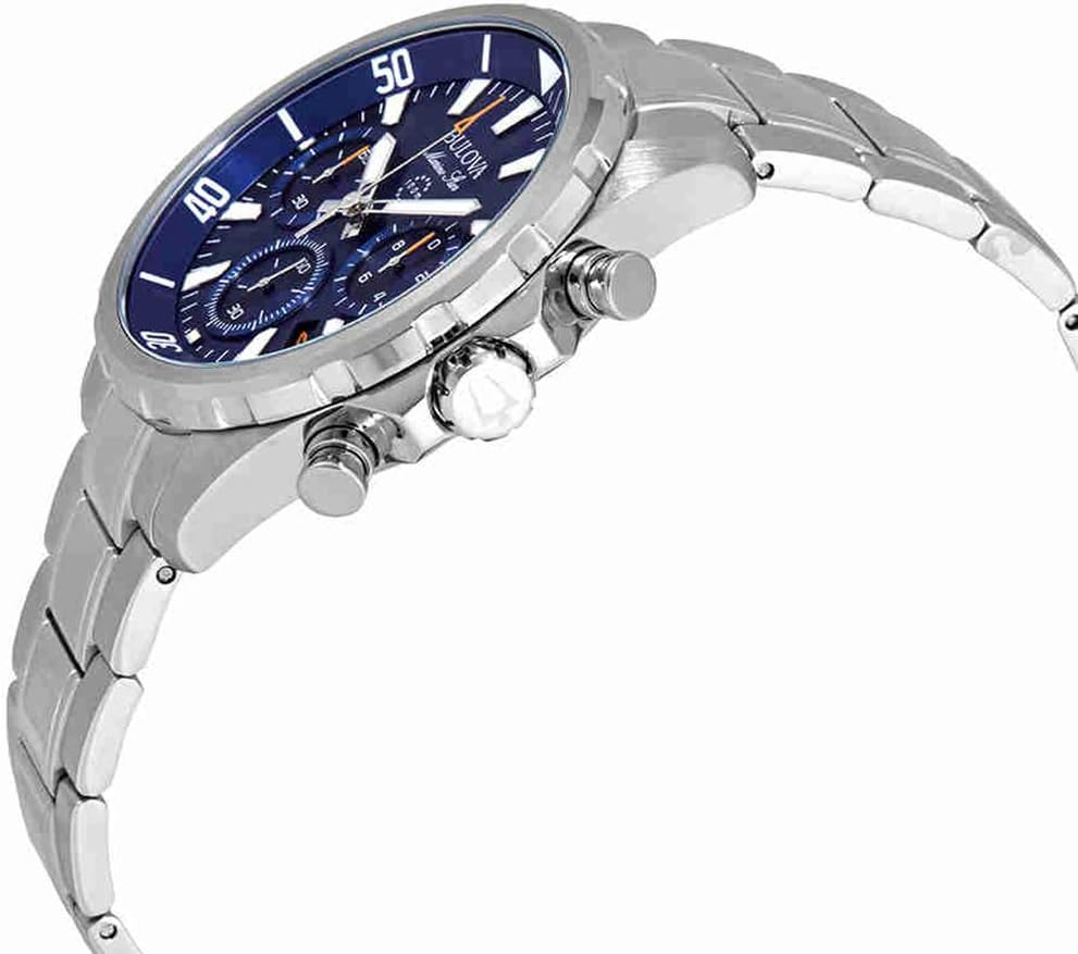 Men's Chronograph Quartz Watch with Stainless Steel Strap, Blue D76750