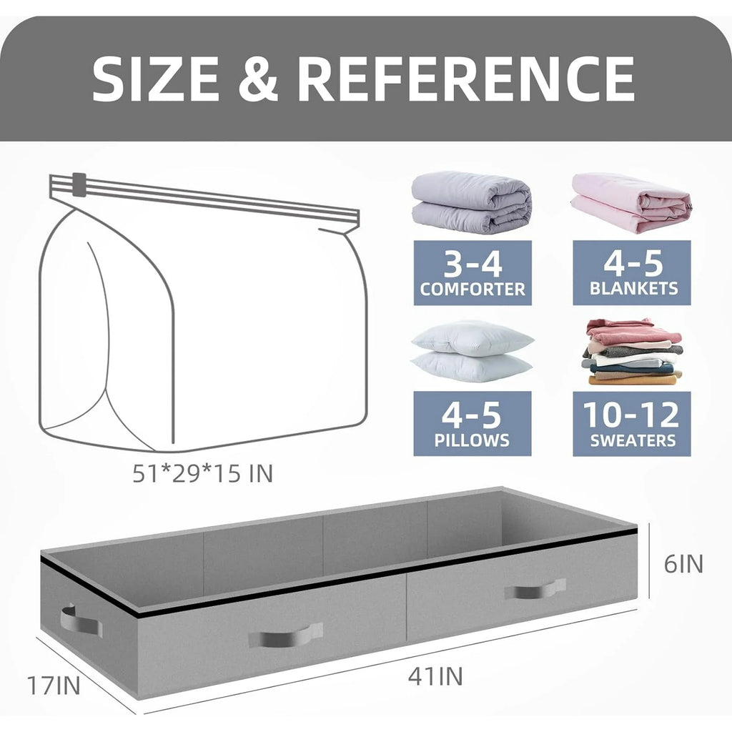 Under Bed Storage Box for Quilts Pillow Blankets Linen 41" x 17.7" x 6" X28805