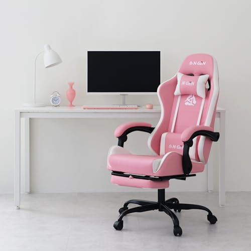 Black PU Leather High Back Ergonomic Video Gaming Chair with Footrest A404