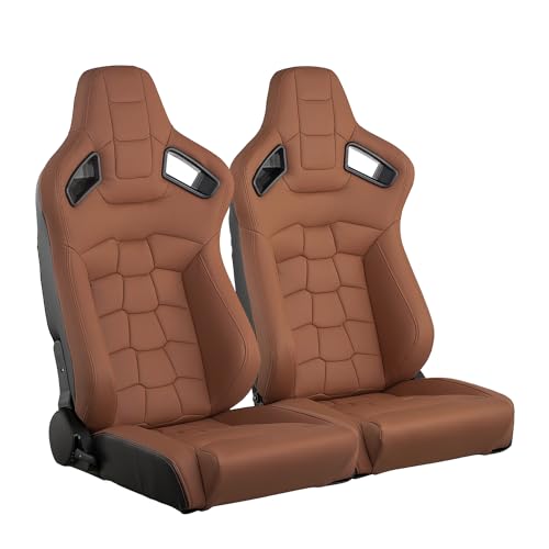 Black PVC Leather Bucket Seats with Dual Lock Sliders G470