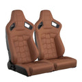 Black PVC Leather Bucket Seats with Dual Lock Sliders G470