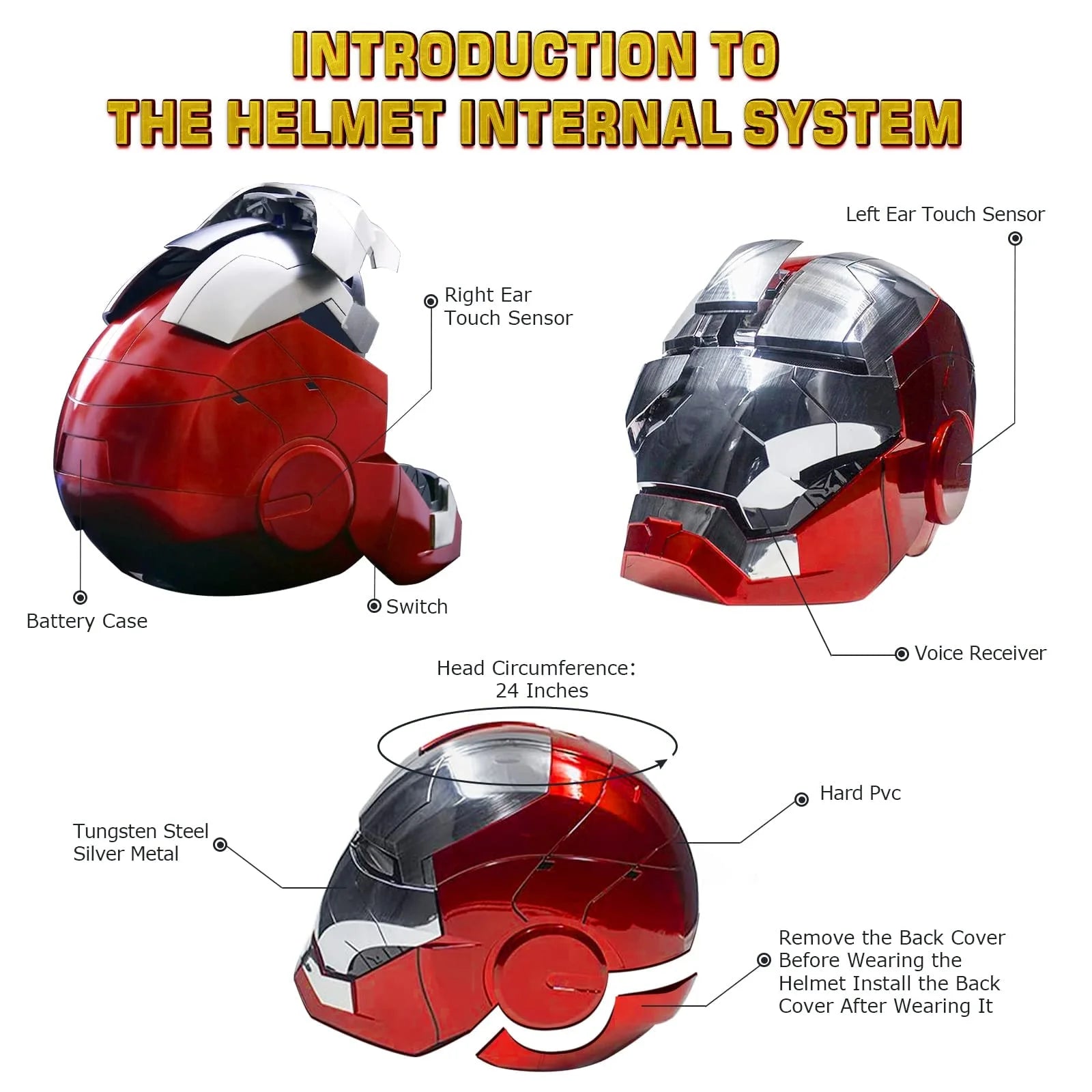 Silver Electronic LED Mask Helmet D9970