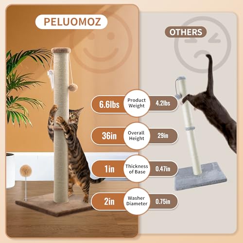 Gray 36 inch Cat Scratching Post with Sisal Rope N79246