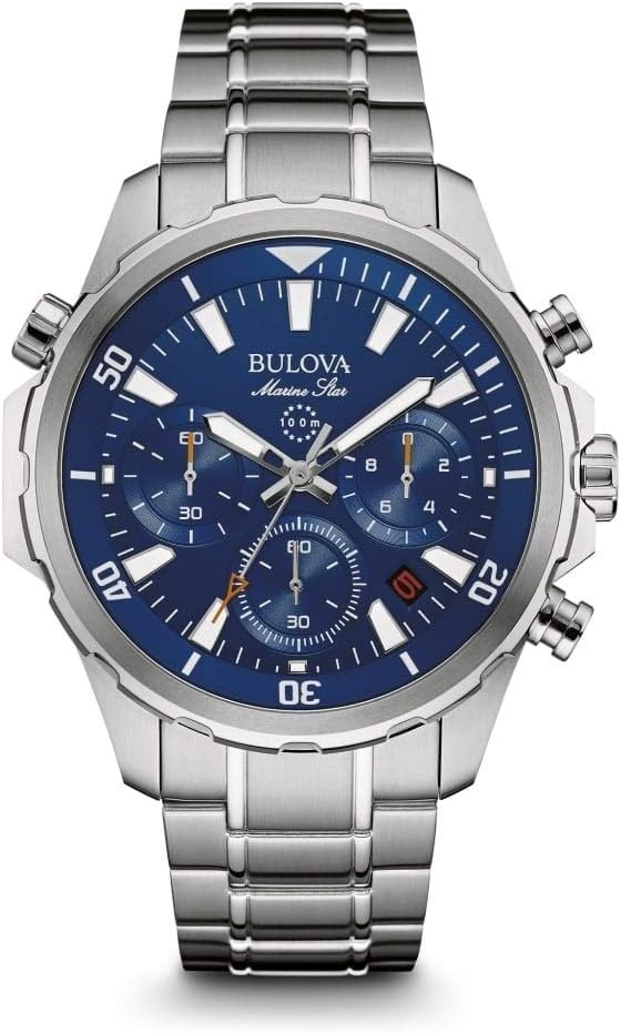 Men's Chronograph Quartz Watch with Stainless Steel Strap, Blue D76750