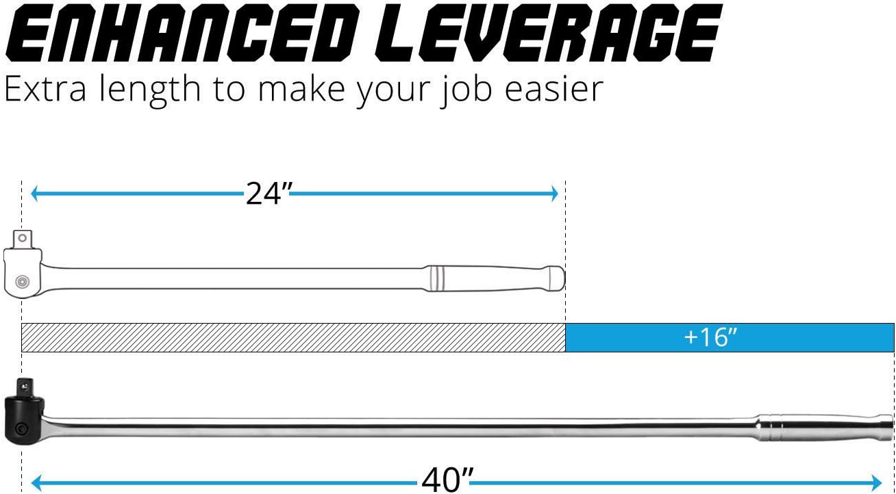 1 in. Drive 40 in. Extended Leverage Breaker Bar Pack of 2 Y3226