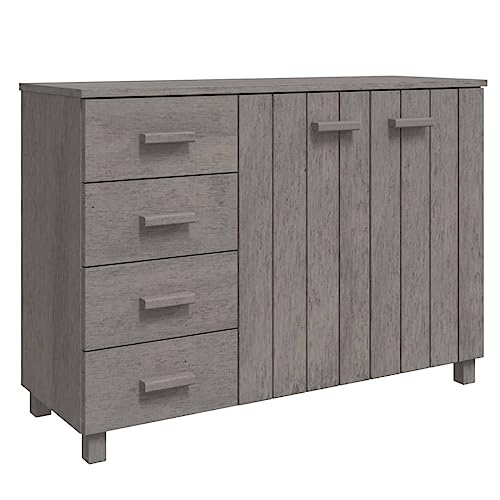 Light Gray Solid Wood Pine Sideboard X2909