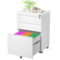 3 Drawer Black Mobile File Cabinet with Lock R410740