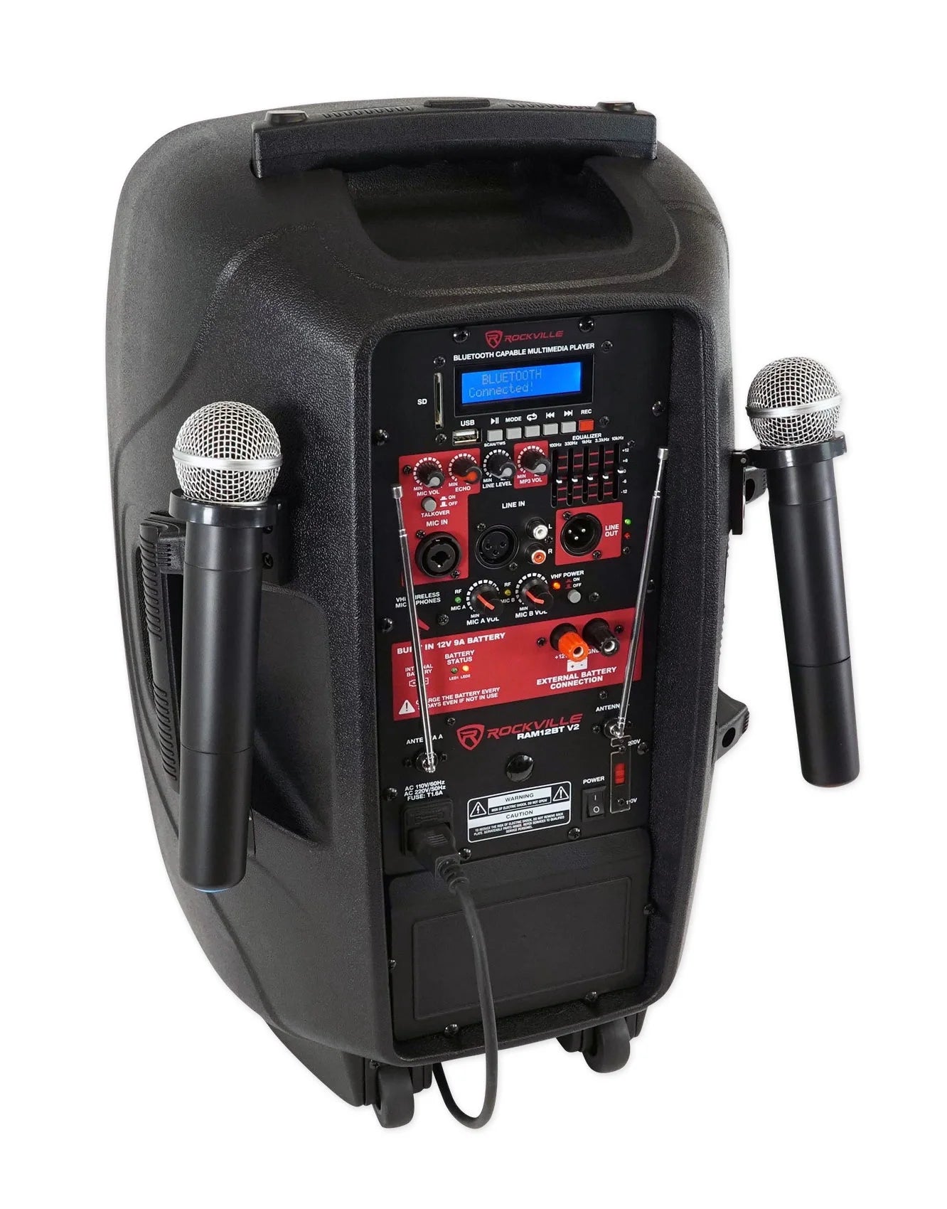12" Rechargeable Powered 600W DJ PA Speaker with Bluetooth N4545