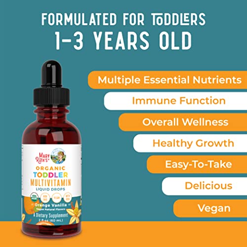 Multivitamin & Multimineral with Iron Liquid Drops for Kids Ages 1-3, 2 Fl Oz P6494