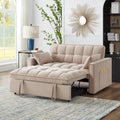 3 in 1 Multi-Functional Futon Loveseat Pull Out Couch Bed with Adjustable Backrest and Pillows L621469