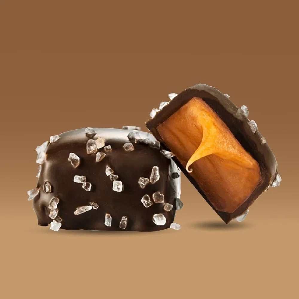 Dark Chocolate Sea Salt Caramel Squares Candy, 2-Pound Pack C343419