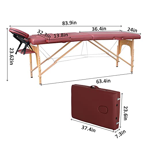 84 Inches Folding Massage Table with Carrying Bag I847740