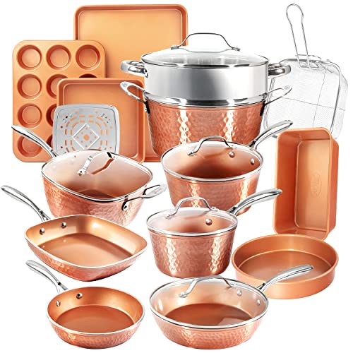 15 Pc Non Stick Copper Ceramic Cookware Set Z1258