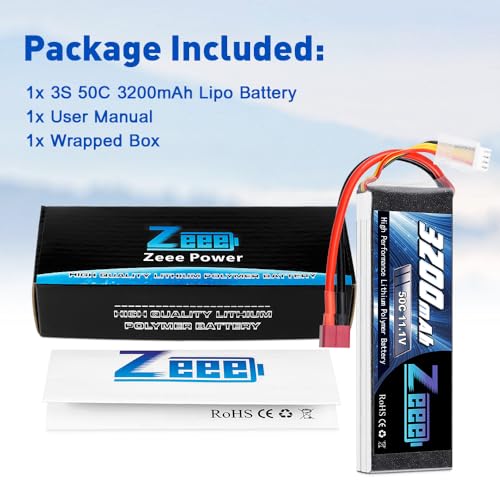 3S Lipo Battery 2200mAh 11.1V 50C Shorty Pack with XT60 Plug (2 Pack) Z10609
