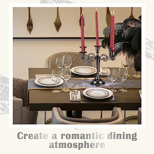 3 Pcs Metal Gold 5 Arm Candle Holders 10.24 Inch N518550