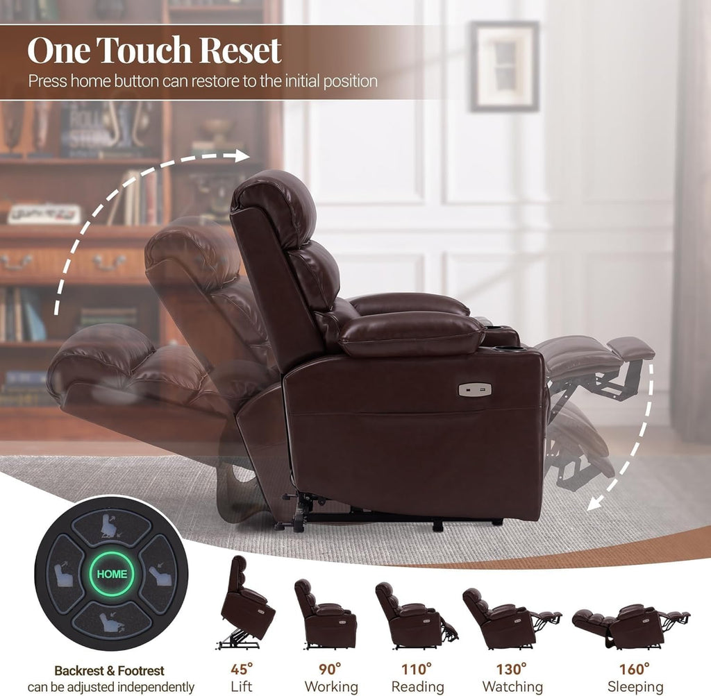 Leather Power Lift Recliner Chair with Massage and Heated F199