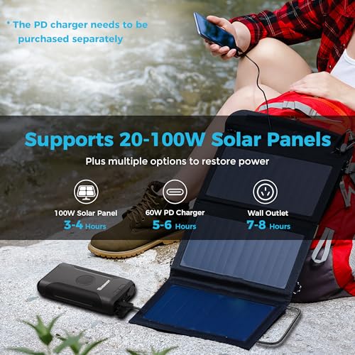 72000mAh 266Wh 12v Power Bank with 60W PD USB-C DC Wireless Charging Flashlight V455027