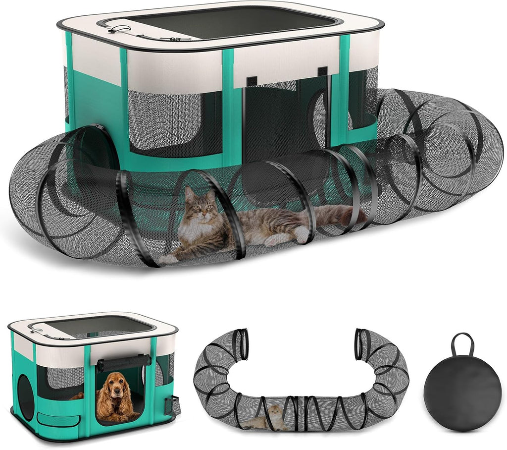 Outdoor Cat Enclosure with Tunnel Z252325
