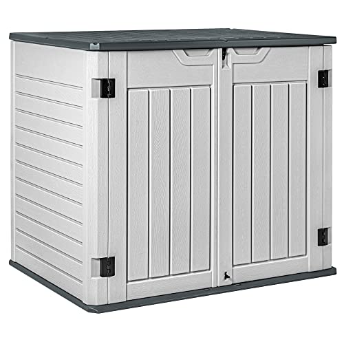 Resin Outdoor Storage Shed 34 Cu Ft Horizontal Storage Cabinet V47441