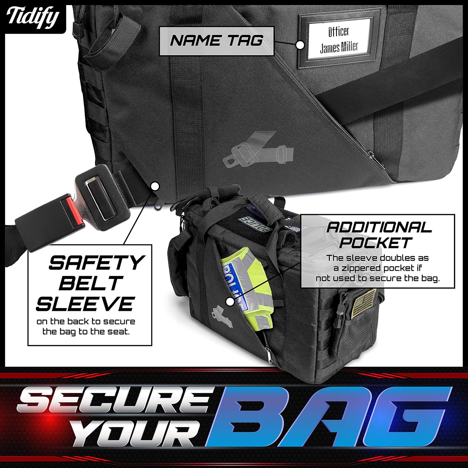 Tactical Gear Bag with MOLLE Organizer, Heavy Duty & Water Resistant B11427