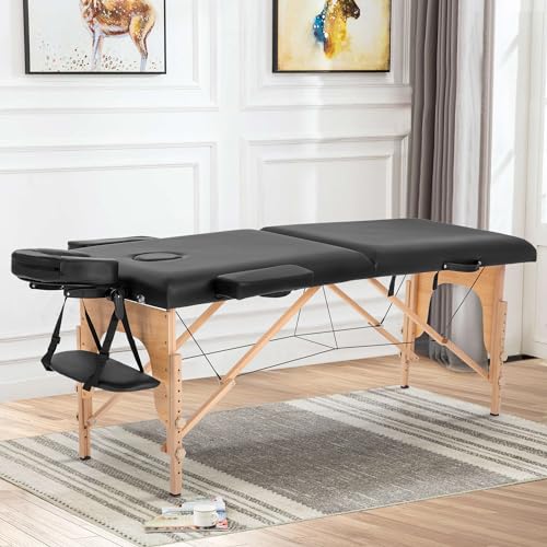 Portable Massage Table 28 inch Wide Height Adjustable Folding Spa Table with Non-Woven Bag L633503