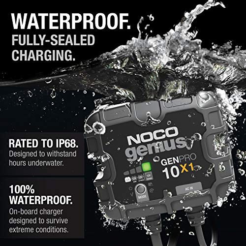 1-Bank 10A 12V Waterproof Marine Battery Charger T946767