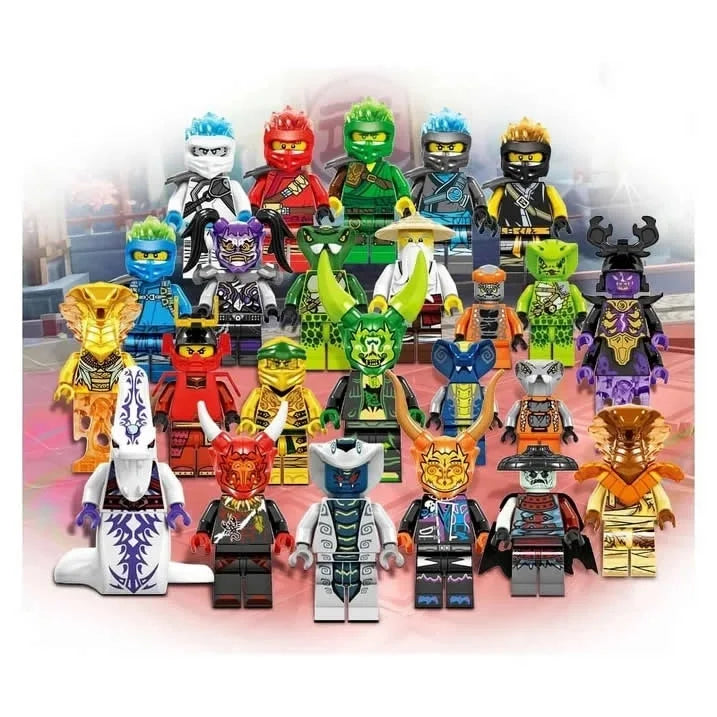 24 Pcs Ninjago Minifigures Building Blocks Toys Set, 1.77 Inchs Anime Ninja Action Figures Building Kits B792