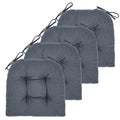 4 Pack Bordeaux Red Chair Cushions with Ties S348969