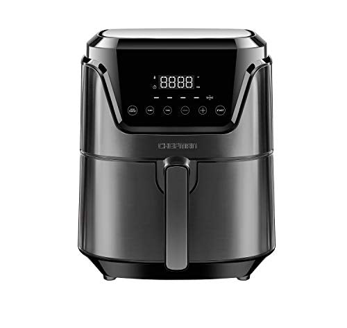 6 Quart Dual Basket Air Fryer Oven with Easy View Windows, Nonstick Frying Baskets - Black A1468