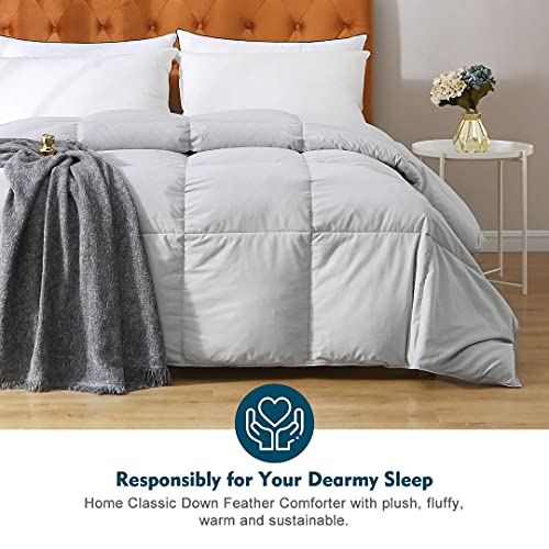 100% Organic Cotton Quilted Medium Warm King Comforter (106x90, Ivory White) M4732