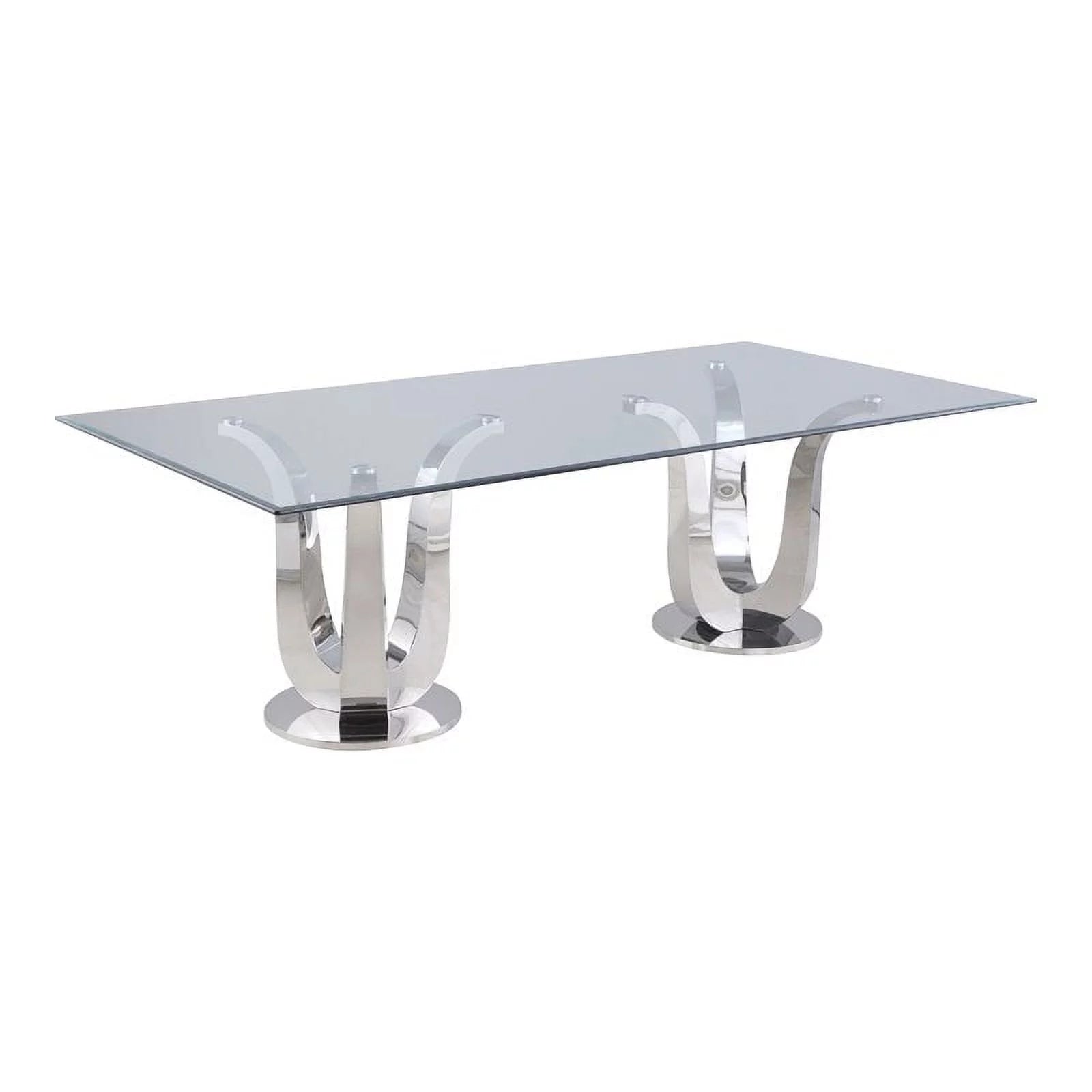 Rectangular Steel and Glass Dining Table K274