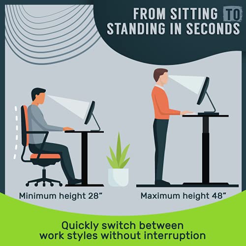 Black Electric Standing Desk Frame 60 x 24 Inch with Memory Settings U397