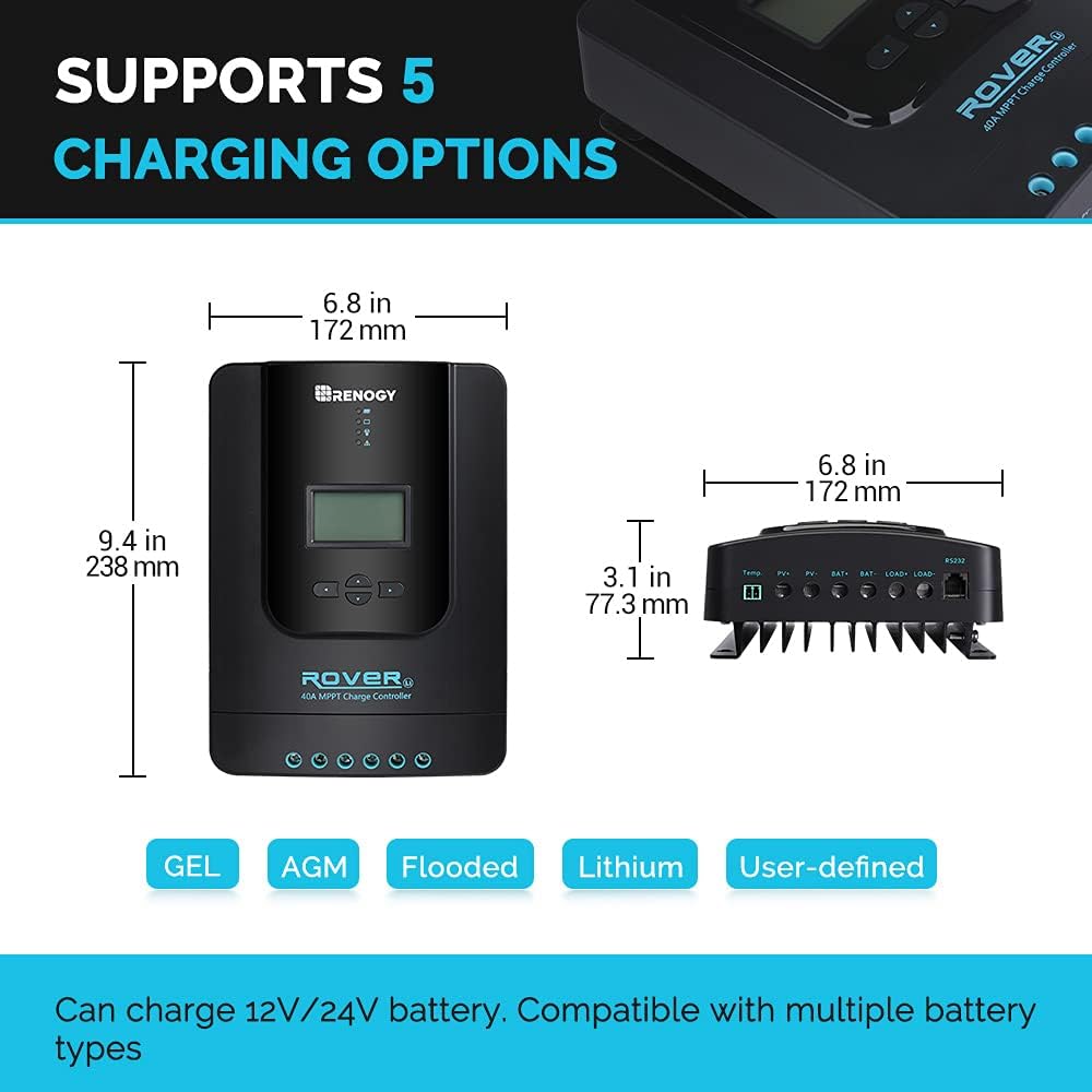 400 Watt 12 Volt Monocrystalline Solar Panel Kit with 40A MPPT Charge Controller Y1342