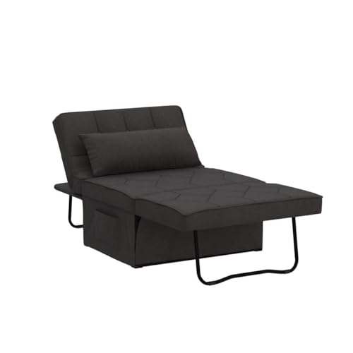 Dark Brown Sleeper Chair Bed Sofa Bed 4 in 1 Folding Ottoman Bed with Adjustable Backrest Q2024