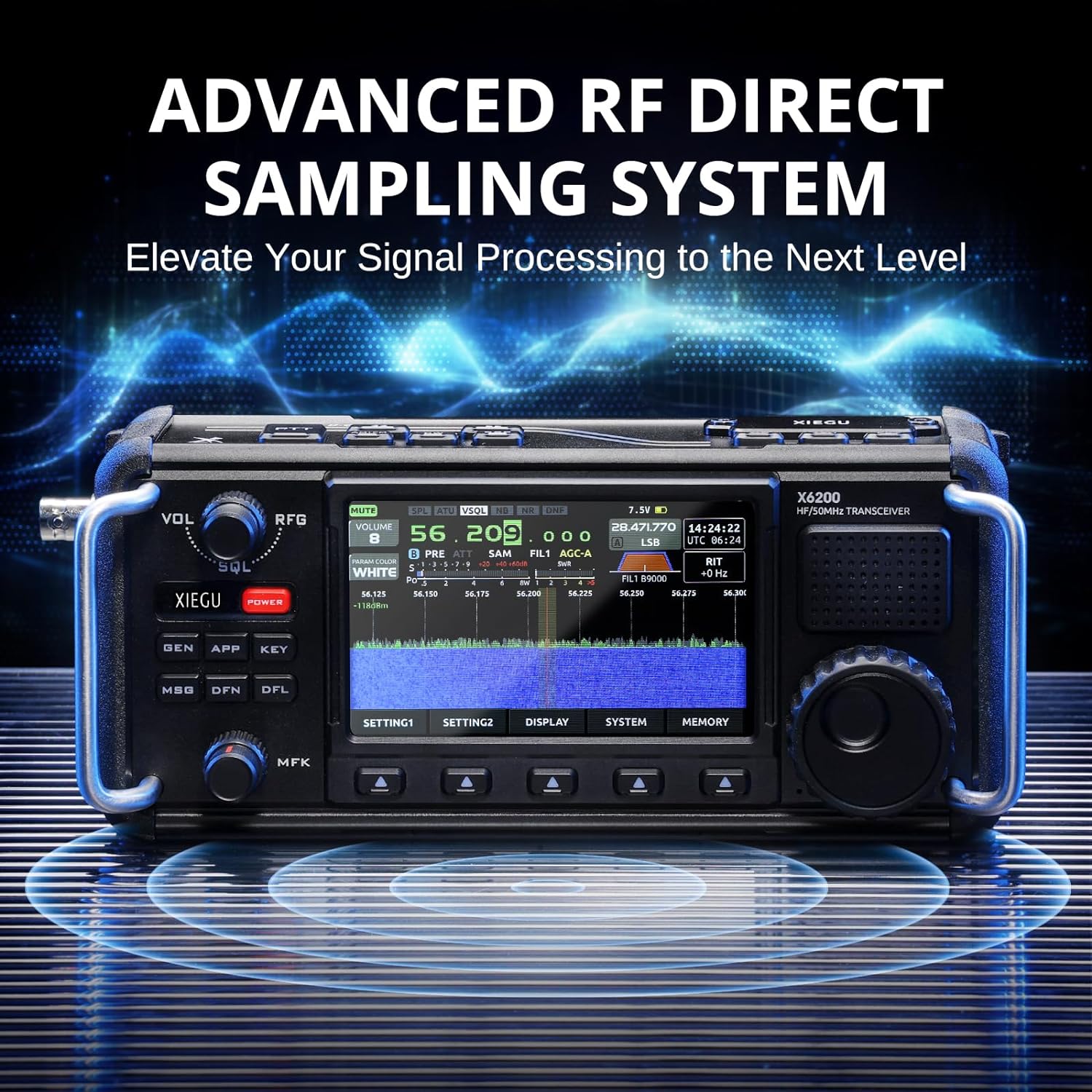 Portable HF Radio Transceiver with 4" LCD Screen J41169
